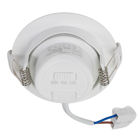 LED CCT Downlight, dimmbar, schwenkbar, in Weiß, 5 W, 450 lm, 3000 - 6500 K (einstellbar), 38°, Einbaustrahler