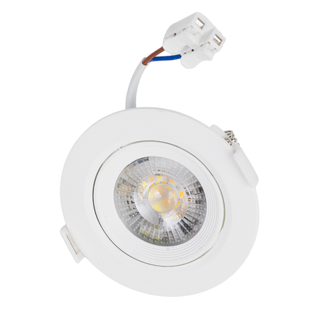 LED CCT Downlight, dimmbar, schwenkbar, in Weiß, 7 W, 600 lm, 3000 - 6500 K (einstellbar), 38°, Einbaustrahler