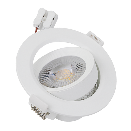 LED CCT Downlight, dimmbar, schwenkbar, in Weiß, 7 W, 600 lm, 3000 - 6500 K (einstellbar), 38°, Einbaustrahler