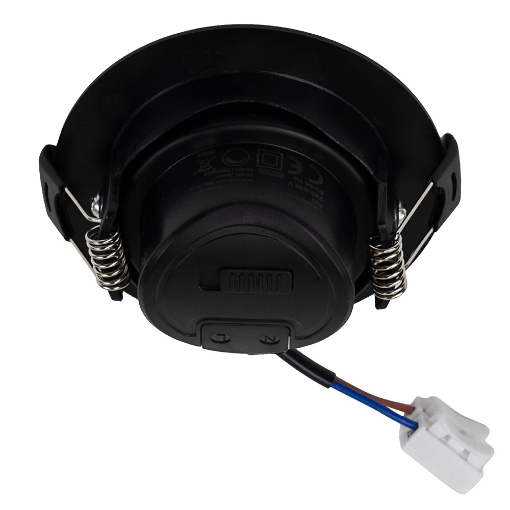 LED CCT Downlight, dimmbar, schwenkbar, in Schwarz, 7 W, 600 lm, 3000 - 6500 K (einstellbar), 38°, Einbaustrahler