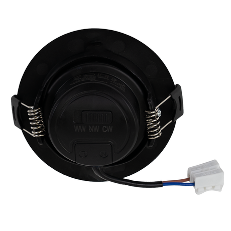 LED CCT Downlight, dimmbar, schwenkbar, in Schwarz, 7 W, 600 lm, 3000 - 6500 K (einstellbar), 38°, Einbaustrahler