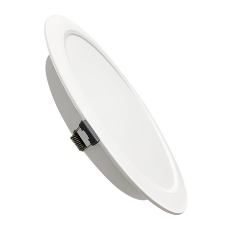 LED Einbauleuchte in Weiß, 6 W, 230 V, IP44-geschützt, 600 lm, Lichtfarbe einstellbar, Ø117x25 mm, Einbaustrahler mit Diffusor, Badezimmer Deckenleuchte