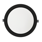 LED Einbauleuchte in Schwarz, 12 W, 230 V, IP44-geschützt, 1200 lm, Lichtfarbe einstellbar, Ø173x26 mm, Einbaustrahler mit Diffusor, Badezimmer Deckenleuchte