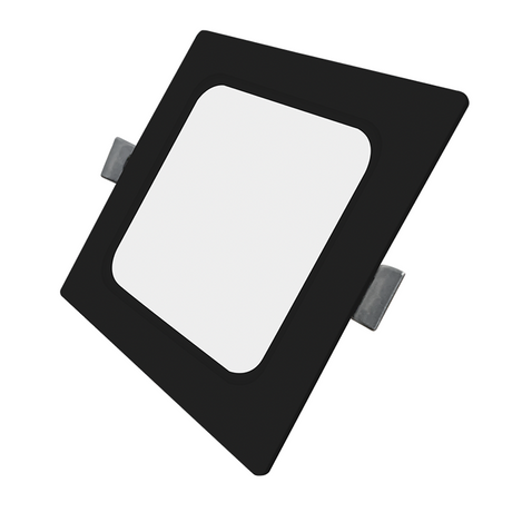 LED Einbauleuchte in Schwarz, 18 W, 230 V, IP44-geschützt, 1800 lm, Lichtfarbe einstellbar, 220x26 mm, Einbaustrahler mit Diffusor, Badezimmer Deckenleuchte