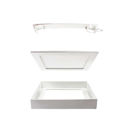LED CCT Aufbauleuchte, 6W, 525 lm, 122x35mm, 3000-4000-6000K einstellbar, mit Diffusor, eckig.