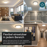 LED CCT Aufbauleuchte, 12-24 W, 2500 lm, Ø230 × 60 mm, 3000-4000-6500K, Klickmontage, Bewegungsmelder, rund