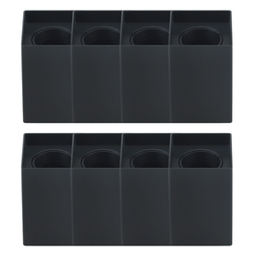8er Set Aufbauspot für GU10- /MR16-Leuchtmittel, eckig, 45° schwenkbar, schwarz.