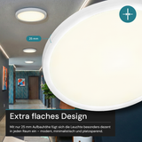 LED Panel, Ø50 cm, weiß, rund, 42 W, 4200 lm, Lichtfarbe einstellbar 3000 – 6500 K, Slim Design