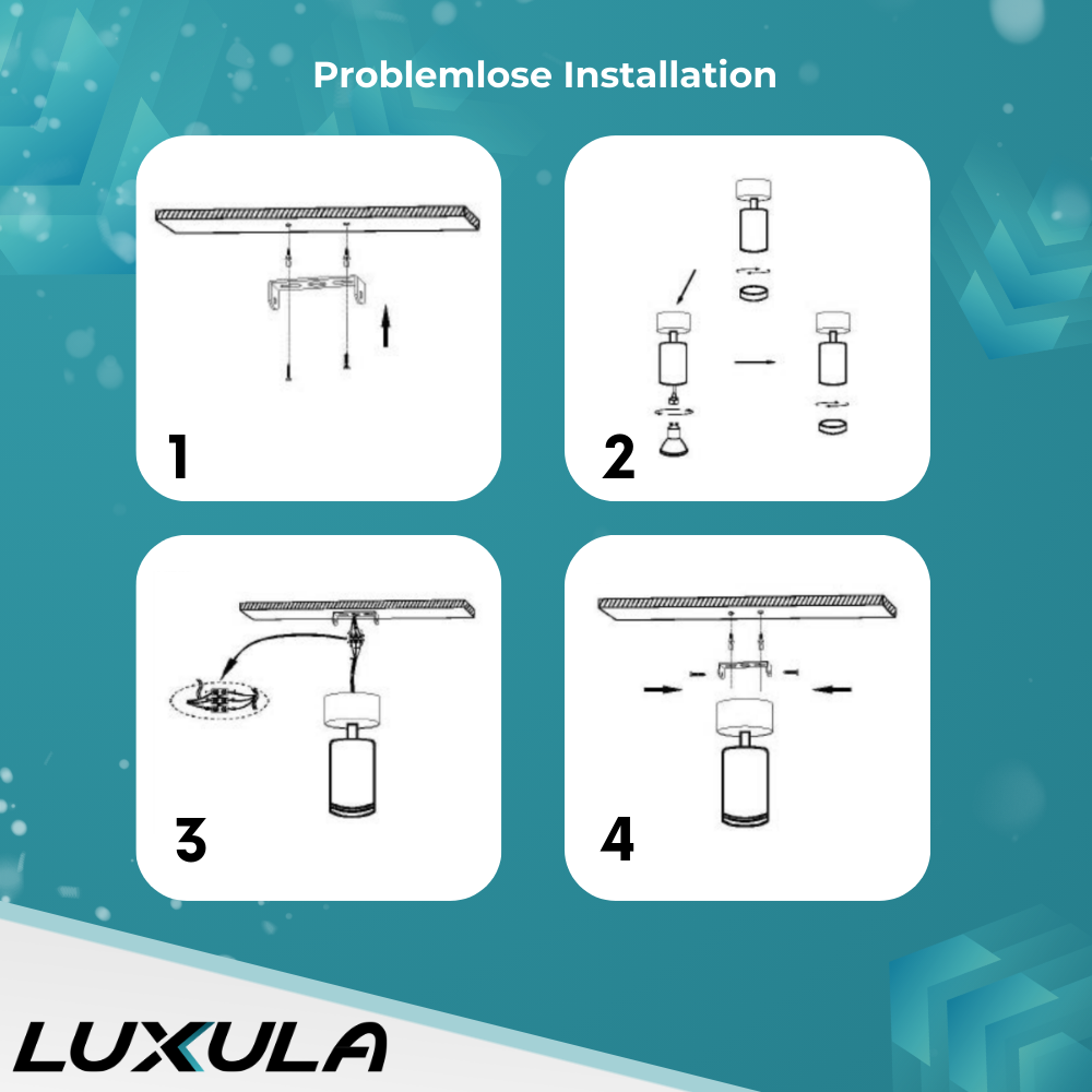 9er Pack Schwenkbarer LED Aufbauspot mit GU10 Fassung, weiß, IP20, Aluminium