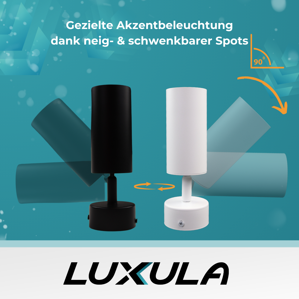 9er Pack Schwenkbarer LED Aufbauspot mit GU10 Fassung, weiß, IP20, Aluminium