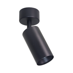 Schwenkbarer LED Aufbauspot mit GU10 Fassung, schwarz, IP20, Aluminium.