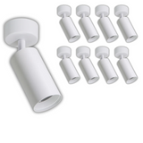 9er Pack Schwenkbarer LED Aufbauspot mit GU10 Fassung, weiß, IP20, Aluminium