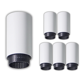 6er Pack LED Aufbauspot mit GU10 Fassung, weiß/schwarz, IP20, Aluminium.