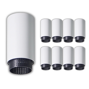 9er Pack LED Aufbauspot mit GU10 Fassung, weiß/schwarz, IP20, Aluminium.
