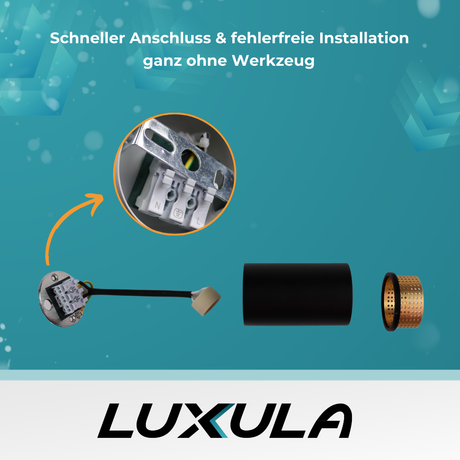 LED Aufbauspot mit GU10 Fassung, schwarz/gold, IP20, Aluminium.