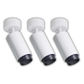 3er Pack Schwenkbarer LED Aufbauspot mit GU10 Fassung, weiß/schwarz, IP20, Aluminium.
