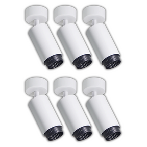 6er Pack Schwenkbarer LED Aufbauspot mit GU10 Fassung, weiß/schwarz, IP20, Aluminium.