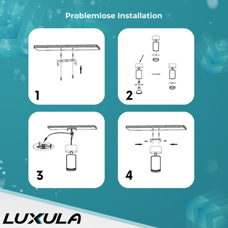 6er Pack Schwenkbarer LED Aufbauspot mit GU10 Fassung, schwarz/gold, IP20, Aluminium.
