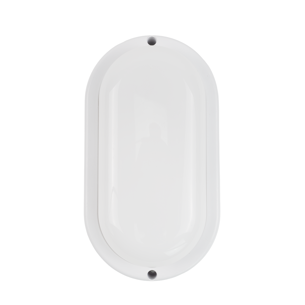 Kellerlampe in Weiß, Ovalleuchte, 12 W, 1080 lm, Lichtfarbe einstellbar (CCT), IP54-wassergeschützt, Kabelverbinder, Wandleuchte Innen und Außen, Feuchtraumleuchte