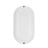 Kellerlampe in Weiß, Ovalleuchte, 12 W, 1080 lm, Lichtfarbe einstellbar (CCT), IP54-wassergeschützt, Kabelverbinder, Wandleuchte Innen und Außen, Feuchtraumleuchte