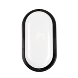 Kellerlampe in Schwarz, Ovalleuchte, 12 W, 1080 lm, Lichtfarbe einstellbar (CCT), IP54-wassergeschützt, Kabelverbinder, Wandleuchte Innen und Außen, Feuchtraumleuchte