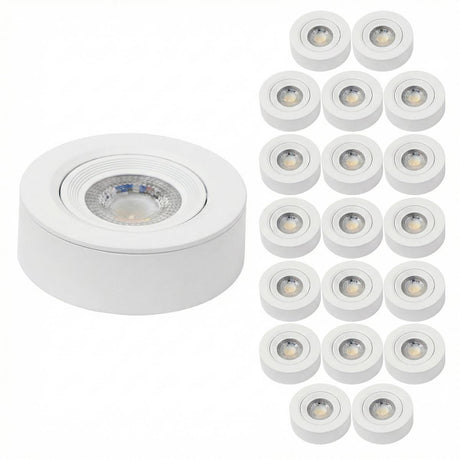 LED CCT Downlight, Ein- und Aufbaustrahler, schwenkbar, in Weiß, dimmbar, 5 W, 420 lm, 60°, 3000K-4000K-6500K einstellbar