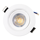 LED CCT Downlight, Ein- und Aufbaustrahler, schwenkbar, in Weiß, 5 W, 500 lm, 38°, 3000K-6500K einstellbar