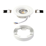 LED CCT Downlight, Ein- und Aufbaustrahler, schwenkbar, in Weiß, dimmbar, 5 W, 420 lm, 60°, 3000K-4000K-6500K einstellbar