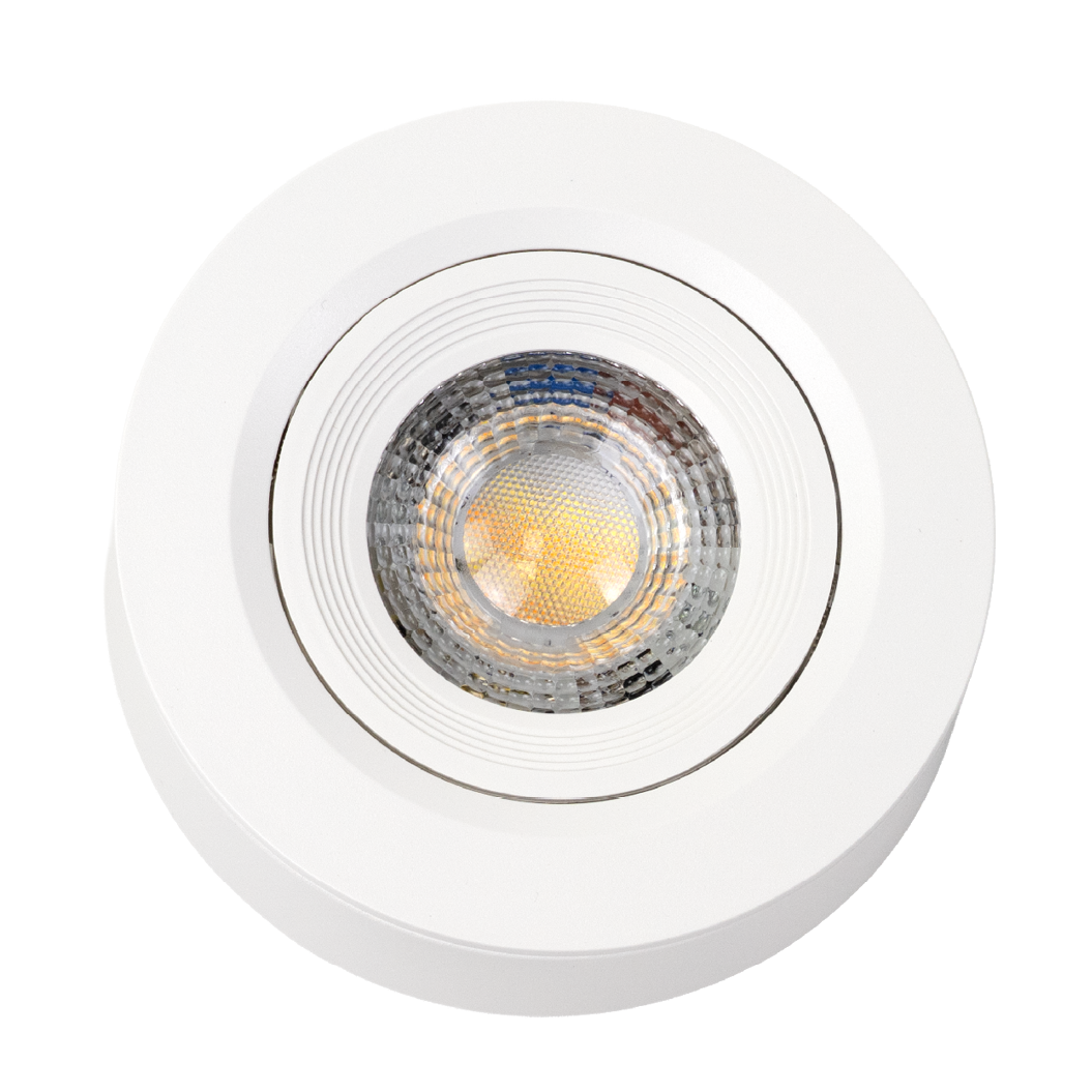 LED CCT Downlight, Ein- und Aufbaustrahler, schwenkbar, in Weiß, dimmbar, 5 W, 420 lm, 60°, 3000K-4000K-6500K einstellbar