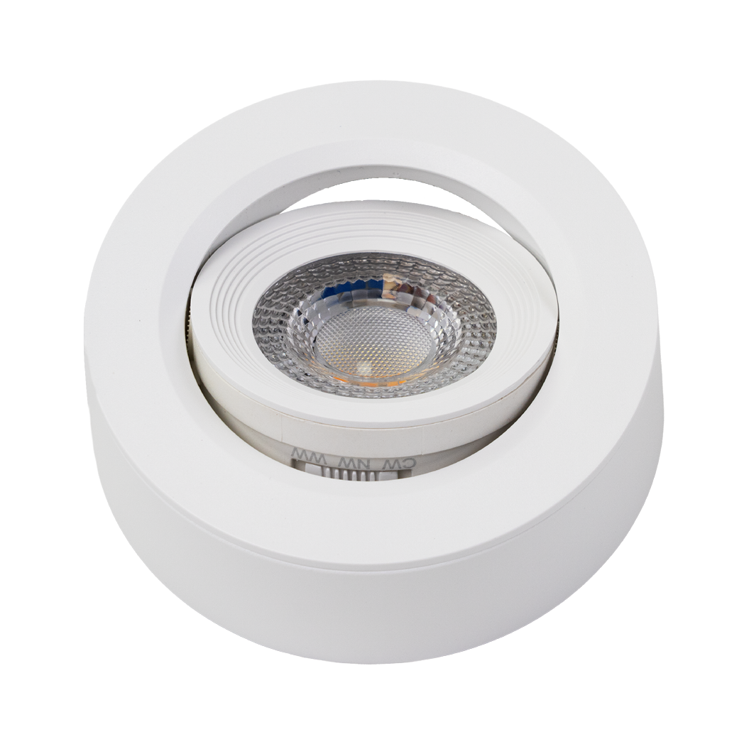 LED CCT Downlight, Ein- und Aufbaustrahler, schwenkbar, in Weiß, 5 W, 500 lm, 38°, 3000K-6500K einstellbar