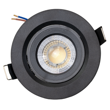 LED CCT Downlight, Ein- und Aufbaustrahler, schwenkbar, in Schwarz, 5 W, 500 lm, 38°, 3000K-6500K einstellbar