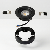 LED CCT Downlight, Ein- und Aufbaustrahler, schwenkbar, in Schwarz, 5 W, 500 lm, 38°, 3000K-6500K einstellbar