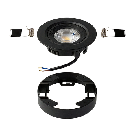 LED CCT Downlight, Ein- und Aufbaustrahler, schwenkbar, in Schwarz, 5 W, 500 lm, 38°, 3000K-6500K einstellbar