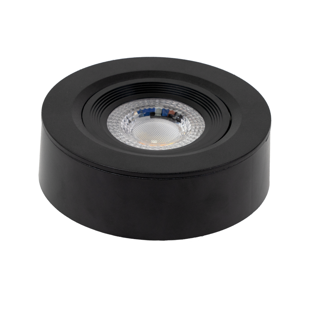LED CCT Downlight, Ein- und Aufbaustrahler, schwenkbar, in Schwarz, dimmbar, 5 W, 420 lm, 60°, 3000K-4000K-6500K einstellbar