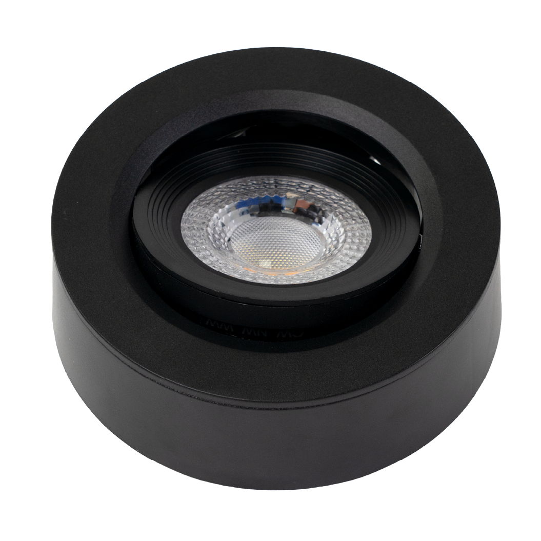 LED CCT Downlight, Ein- und Aufbaustrahler, schwenkbar, in Schwarz, 5 W, 500 lm, 38°, 3000K-6500K einstellbar