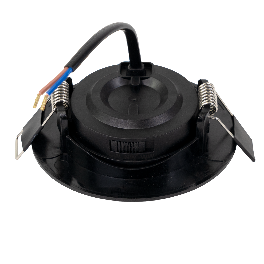 LED CCT Downlight, Ein- und Aufbaustrahler, schwenkbar, in Schwarz, dimmbar, 5 W, 420 lm, 60°, 3000K-4000K-6500K einstellbar