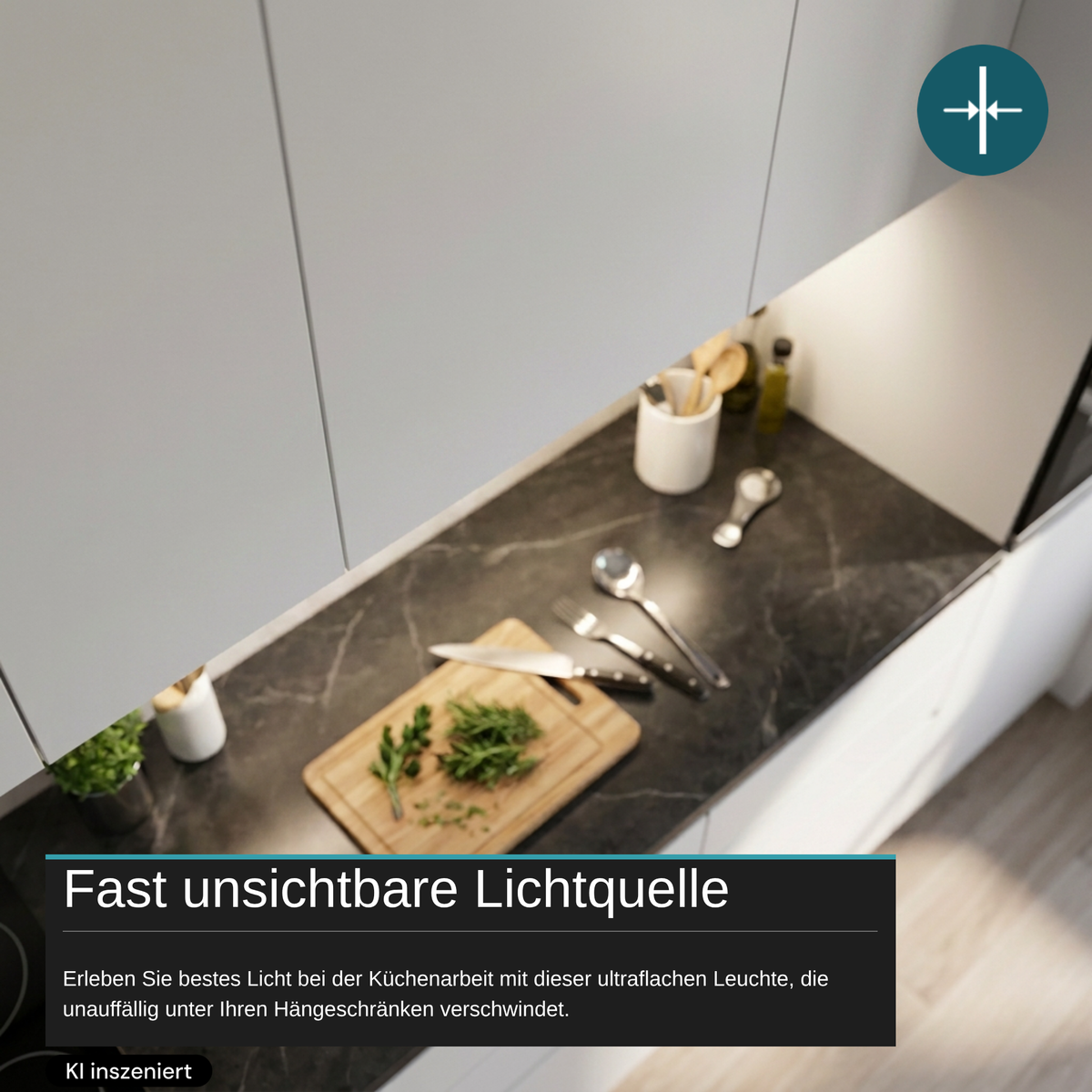 LED-Unterbauleuchte in Weiß, mit Schalter, 117 cm, 16 W, 1440 lm, 4500 K (neutralweiß), erweiterbar, Küchen- und Schrankbeleuchtung