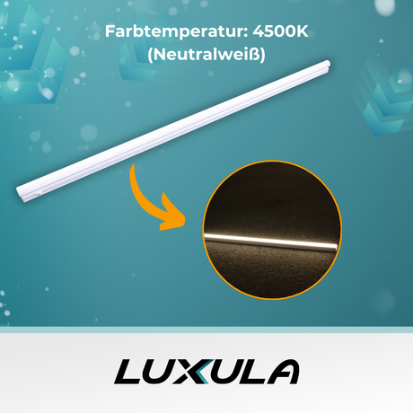 LED-Unterbauleuchte in Weiß, mit Schalter, 117 cm, 16 W, 1440 lm, 4500 K (neutralweiß), erweiterbar, Küchen- und Schrankbeleuchtung.
