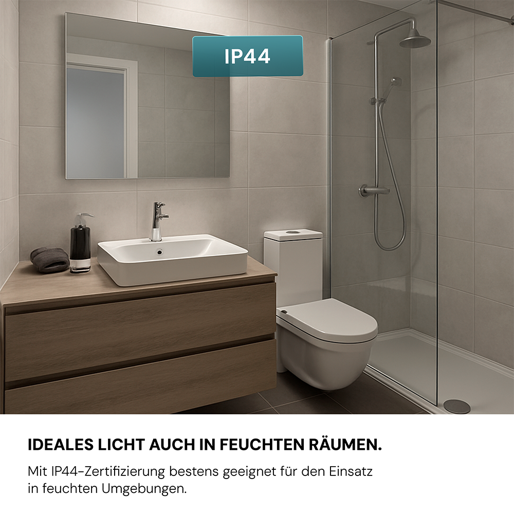 9er-Pack LED Deckenlampe, rund, 24 W, 2500 lm, 4000 K (neutralweiß), Ø35 cm, IP44-wassergeschützt, Quick Connector, moderne Leuchte, Badezimmer Lampe