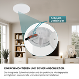 9er-Pack LED Deckenlampe, rund, 24 W, 2500 lm, 3000 K (warmweiß), Ø35 cm, IP44-wassergeschützt, Quick Connector, moderne Leuchte, Badezimmer Lampe