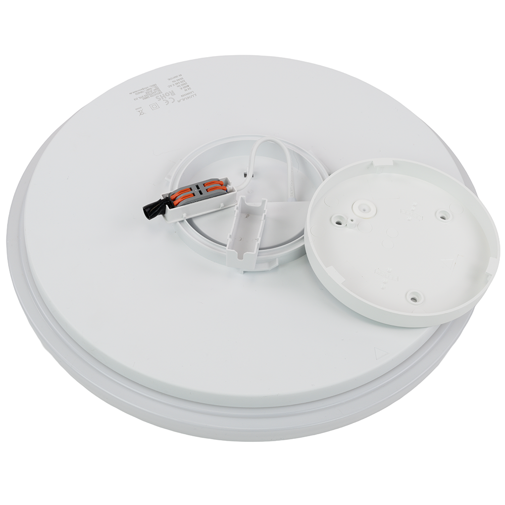 9er-Pack LED Deckenlampe, rund, 24 W, 2500 lm, 4000 K (neutralweiß), Ø35 cm, IP44-wassergeschützt, Quick Connector, moderne Leuchte, Badezimmer Lampe