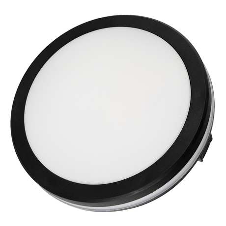 Moderne LED-Deckenlampe, schwarz/weiß, rund, 20 W, 2000 lm, Lichtfarbe einstellbar, Ø20 cm, IP65-wassergeschützt, Schnellverbinder, Innen- und Außenlampe