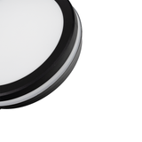 Moderne LED-Deckenlampe, schwarz/weiß, rund, 30 W, 3000 lm, Lichtfarbe einstellbar, Ø30 cm, IP65-wassergeschützt, Schnellverbinder, Innen- und Außenlampe