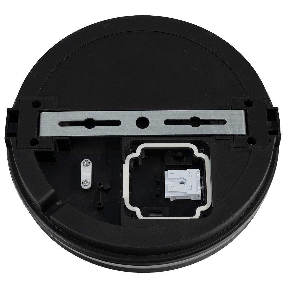 Moderne LED-Deckenlampe, schwarz/weiß, rund, 30 W, 3000 lm, Lichtfarbe einstellbar, Ø30 cm, IP65-wassergeschützt, Schnellverbinder, Innen- und Außenlampe
