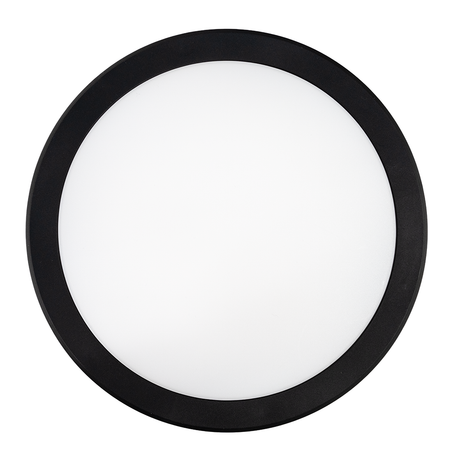 Moderne LED-Deckenlampe, schwarz/weiß, rund, 20 W, 2000 lm, Lichtfarbe einstellbar, Ø20 cm, IP65-wassergeschützt, Schnellverbinder, Innen- und Außenlampe