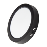 LED Aufbauleuchte in Schwarz, 18 W, 230 V, IP44-geschützt, 1800 lm, Lichtfarbe einstellbar, Ø224x35 mm, Deckenleuchte mit Diffusor, Badezimmerlampe