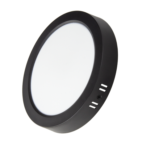LED Aufbauleuchte in Schwarz, 18 W, 230 V, IP44-geschützt, 1800 lm, Lichtfarbe einstellbar, Ø224x35 mm, Deckenleuchte mit Diffusor, Badezimmerlampe