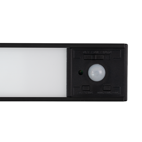 LED Schrankbeleuchtung mit Bewegungsmelder, schwarz, 40 cm, dimmbar, einstellbare Lichtfarbe, USB-aufladbar, einfache Befestigung, Unterbauleuchte