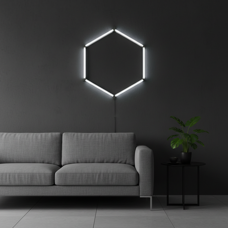 LED Deckenleuchte, HexaForm, 1er Set, 6500 K (kaltweiß), Hexagon Leuchte, 40 W Garagenlampe, Salon Beleuchtung