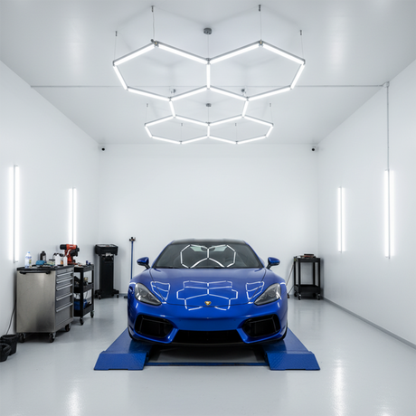 LED Deckenleuchte, HexaForm, 5er Set, 6500 K (kaltweiß), Hexagon Leuchte, Garagenlampe, Salon Beleuchtung